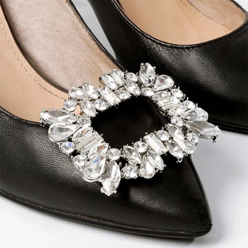 Noi de Lux cu Strasuri de Cristal Decoratiuni de Pantofi pentru Femei Pantofi Clipuri DIY Pantofi Farmece Bijuterii Pătrat Pantofi Accesorii Decorative