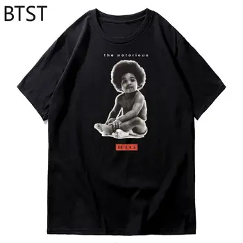 Notorious B. I. G pentru Bărbați Copil Mare 2022 T Shirt de Imprimare O-Neck Mens Calitate de Top Hip Hop Tricou Tupac Bumbac Negru Oversize T-shirt