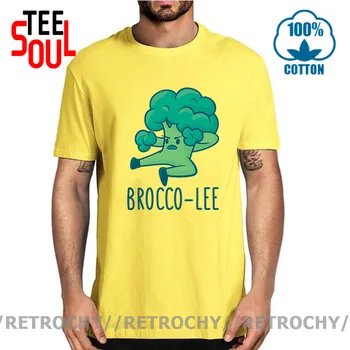 Parodie Brocco Lee tricouri barbati Amuzant Broccoli Maestru de Vegan T-shirt Kung Fu Bruce Arte Marțiale de Legume Vegetarian tricou