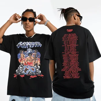 Rap Playboi Carti European și Străzile Americane de Epocă Hip-Hop Tricou Barbati Maneca Scurta din Bumbac Tricouri Muzica Tee Shirt Îmbrăcăminte