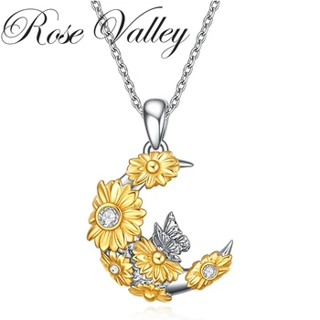 Rose Valley Floarea-soarelui Pandantiv Colier pentru Femei Luna Pandantive Bijuterii de Moda Fete Cadouri YN049