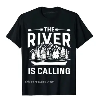 Râul Este Sunat Pe Caiac Canoe Top T-Shirt Topuri Tricouri Brand Premium Bumbac Slim Fit Design Tineret