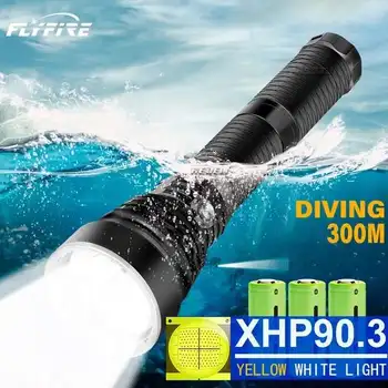 Scufundări Lanterna XHP90.3 Puternic Lanterna led-uri Lumina XHP90 lampă subacvatice XHP70 Reîncărcabilă lampă de Mână IP68 Profesie rezistent la apa