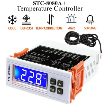 STC-8080A+ Frigider Termostat Controler de Temperatura de Refrigerare Dezghețare Automată Timer Inteligent Singură Sondă 40%off