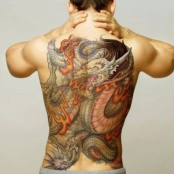 tatuaj corpul autocolante dragon tatuaj fals pentru baieti temporară a spatelui tatuaje mari impermeabil tatuaj bărbați make up decalcomanii sexy autocolant