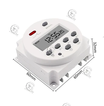 Timer CN101 single dubla numărătoare inversă digital cu LED-uri programabile comutator de control de sincronizare releu 16A