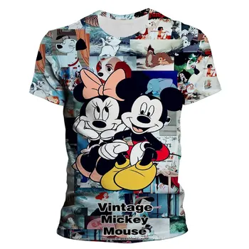 tricou de vara pentru barbati disney mickey mouse 3d de imprimare de moda fată băiat de copii de desene animate t-shirt anime supradimensionate pentru femei îmbrăcăminte pentru