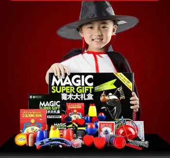 Truc Magic Set kit de 50 de Tipuri de Joc Magic de Predare Profesionale Magie Prop Gimick Carte pentru copii magic cadou Puzzle Jucărie