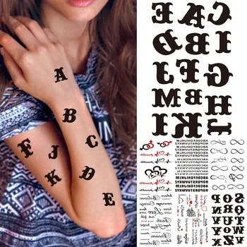 Unic Alfabetul Arab Tatuaj Temporar Autocolante Pentru Femei, Copii Infinity Simbol Sanscrit Fals Tatuaje Body Art Impermeabil Tatuaj