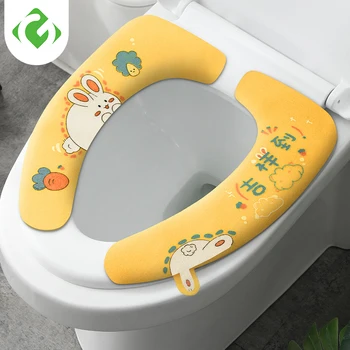 Universal Toaletă Autocolante Cu Mânere de Desene animate Toaletă Tampon de Perna Lavabila de uz Casnic Baie Capacul de Pad Pernă Saltea GY