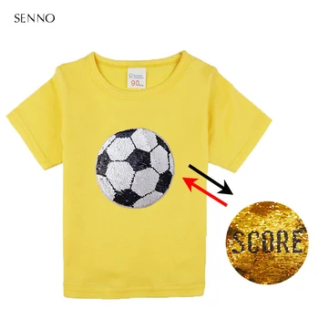 Vara scor de fotbal de comutare sequin top fete pentru copii tricou baieti sclipici tricou copil magic decolorarea topuri 2-12 ani
