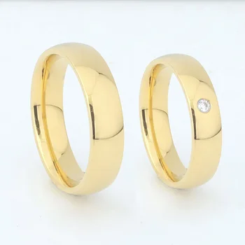 Verighete Aur 14k Iubitorii de Alianță Solidă AU585 Cuplu Ring pentru bărbați și femei, Aniversare Căsătorie Bijuterii lucrate Manual