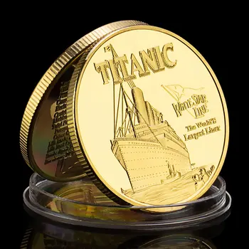White Star Line Titanic Lume, Cea mai Mare Linie de Colectie Placat cu Aur de Suveniruri Monede de Colecție Cadou Monedă Comemorativă