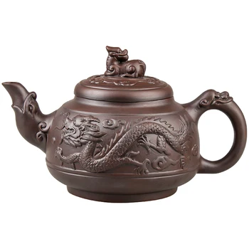 Yixing Zisha Ceainic Ceramic De Mare Capacitate Pură Handmade Floare De Prun Dragon Phoenix Ceainic De Uz Casnic De Mari Dimensiuni Kungfu Set De Ceai