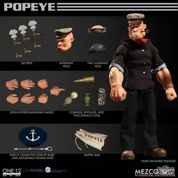 În Stoc Original Mezco UNA:12 Popeye Marinarul Anime Cifrele de Acțiune de Colectare din PVC Model Cadou Jucarii